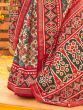 Pretty Off-White & Red Patola Printed Silk Wedding Saree With Blouse
