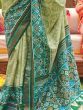 Gorgeous Green Patola Printed Silk Festival Wear Saree With Blouse