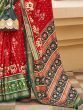 Fabulous Red Patola Printed Silk Wedding Wear Saree With Blouse