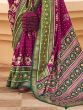 Precious Purple Patola Printed Silk Traditional Saree With Blouse