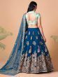 Superb Sapphire Blue Dori Work Net Designer Lehenga Choli