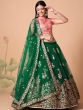 Stunning Green Embroidered Net Designer lehenga Choli