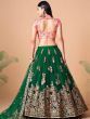 Stunning Green Embroidered Net Designer lehenga Choli