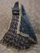 Incredible Teal Blue Embroidery Chinon Silk Wedding Wear Lehenga Choli