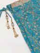 Turquoise Blue Semi-Stitched Myntra Lehenga & Unstitched Blouse with Dupatta