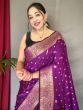 Majestic Purple Zari-Woven Soft Silk Special Occasion Saree & Blouse