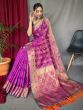 Gorgeous Purple Zari Weaving Silk Function Wear Saree With Blouse
