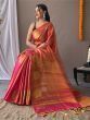 Tantalizing Rani Pink Zari Weaving Tissue Silk Wedding Saree With Blouse