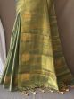 Charming Green Zari Weaving Tissue Silk Function Wear Saree