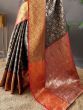 Fascinating Black Zari Weaving Silk Festival Wear Saree With Blouse