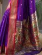 Memorable Purple Zari Weaving Paithani Silk Wedding Wear Saree 