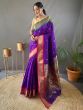 Memorable Purple Zari Weaving Paithani Silk Wedding Wear Saree 