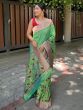 Sparkle Green Zari Woven Banarasi Silk Reception Wear Saree With Blouse