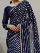 Lovely Navy Blue Georgette Sequence Lehenga Saree