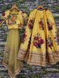 Yellow Floral Digital Printed Art Silk Bridal Lehenga Choli