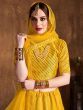 Yellow Zari Embroidery Art Silk Bridal Lehenga Choli With Dupatta