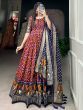 Incredible Wine Patola Printed Silk Event Wear Gown With Dupatta

