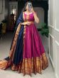 Beautiful Pink Zari Woven Cotton Festival Wear Gown With Dupatta
