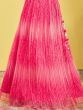 Gorgeous Pink Mirror Work Organza Reception Wear Lehenga Choli