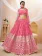 Glamorous Pink Sequins Georgette Engagement Wear Lehenga Choli 