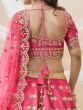 Outstanding Pink Zari Work Art Silk Reception Wear Lehenga Choli
