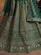 Bottle Green Sequins Raw Silk Wedding Lehenga Choli With Dupatta