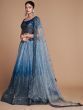 Adorable Blue Sequins Chinon Sangeet Wear Lehenga Choli With Dupatta