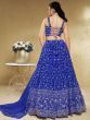 Wonderful Blue Embroidered Georgette Designer Lehenga Choli 