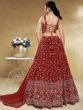 Stunning Red Embroidered Georgette Wedding Wear Lehenga Choli 