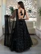 Marvelous Black Sequins Organza Party Wear Lehenga Choli 
