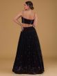 Outstanding Black Sequins Georgette Party Wear Lehenga Choli