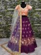 Purple Dori Embroidered Silk Bridal Wedding Lehenga Choli