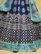 Mesmerizing Blue Sequins Silk Wedding Lehenga Choli With Net Dupatta