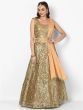 Gold Sequence Embroidered Art Silk Partywear Lehenga Choli