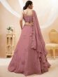 Attractive Dusty Pink Sequins Georgette Party Wear Lehenga Choli 