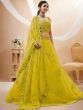 Adorable Neon Yellow Sequins Georgette Wedding Wear Lehenga Choli 