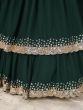 Captivating Green Sequins Georgette Mehendi Wear Lehenga Choli