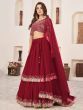 Stunning Red Sequins Georgette Wedding Wear Lehenga Choli