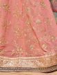Wonderful Pink Thread Work Georgette Function Wear Lehenga Choli