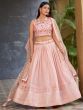 Beautiful Pink Sequins Art Silk Bridesmaid Lehenga Choli With Dupatta
