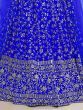 Mesmerizing Blue Sequins Georgette Wedding Wear Lehenga Choli