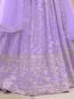 Enchanting Lavender Sequins Georgette Lehenga Choli With Dupatta