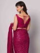 Gorgeous Pink Sequins Georgette Reception Wear Saree With Blouse