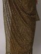 Fascinating Olive Green Sequins Georgette Party Wear Saree With Blouse