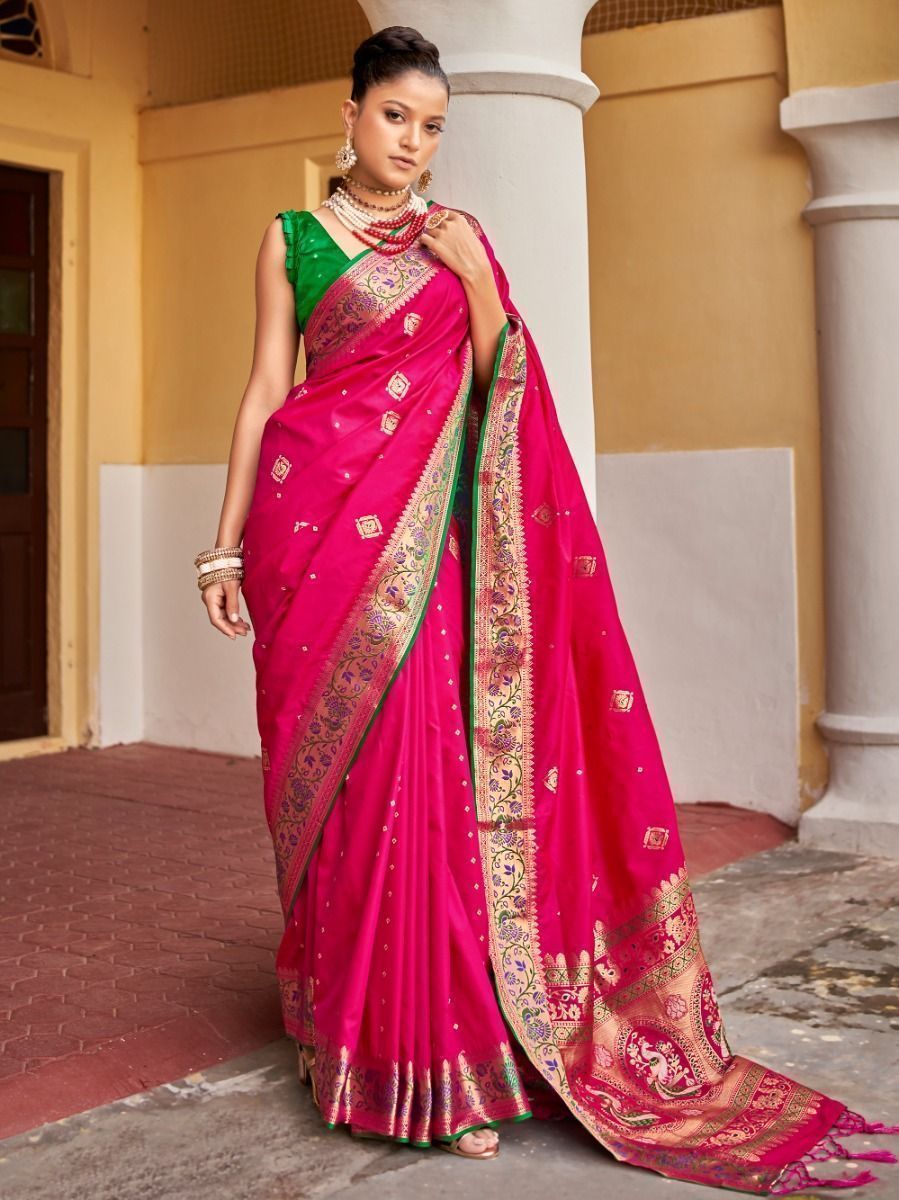 Soft Silk Saree in Green With Rich Pallu - silk sarees online - gnp005405