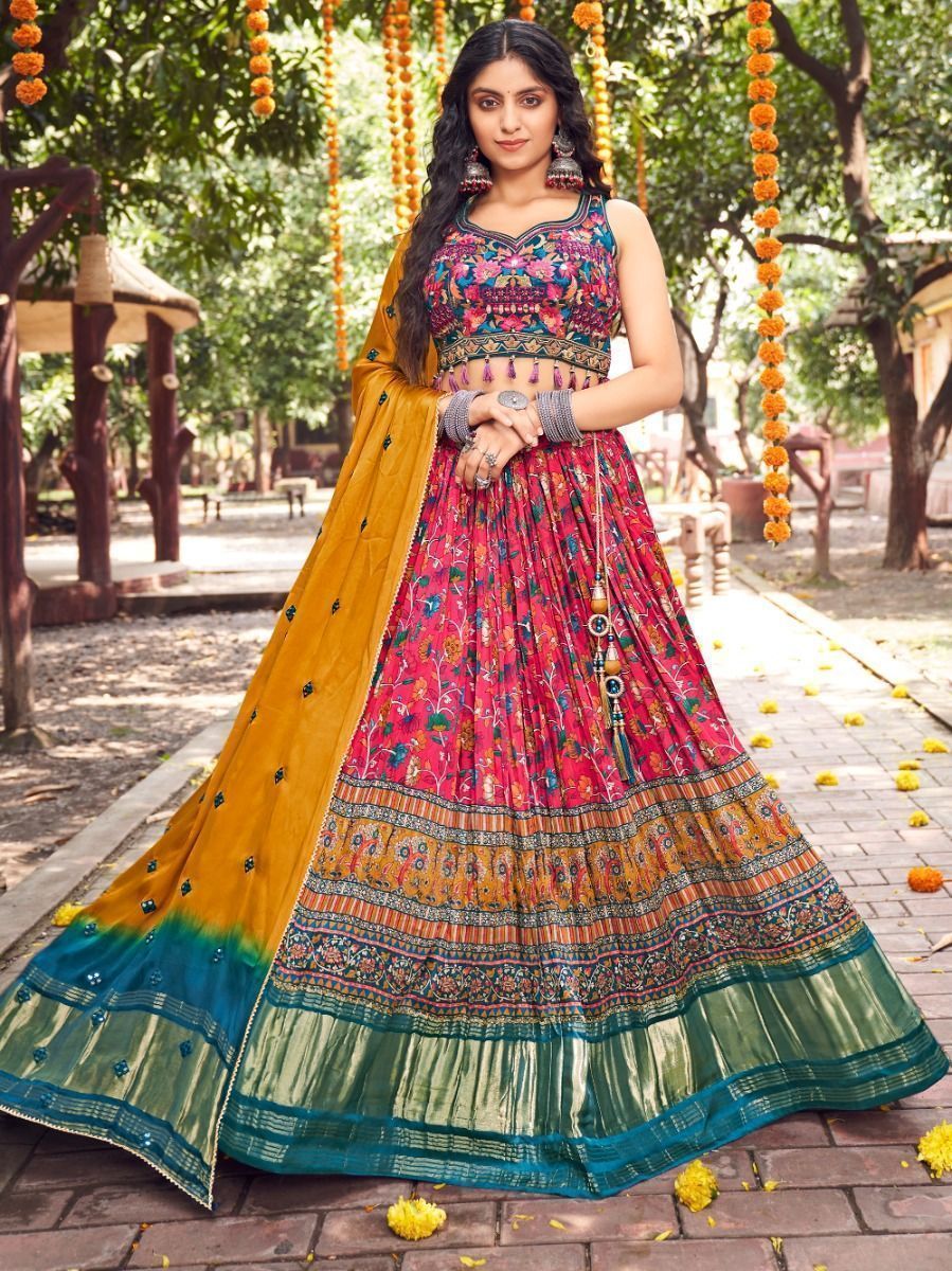 Multi Colour Silk Wedding Designer Lehenga Choli