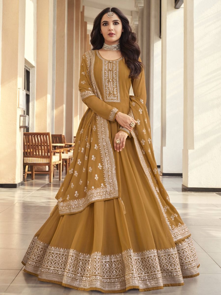 Surprising Yellow Sequence Embroidered Gown With Dupatta