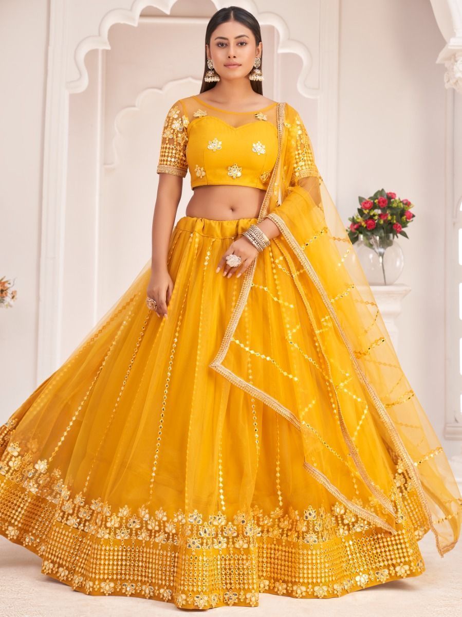15 Trending Yellow Lehenga Choli Designs for Traditional Look-gemektower.com.vn