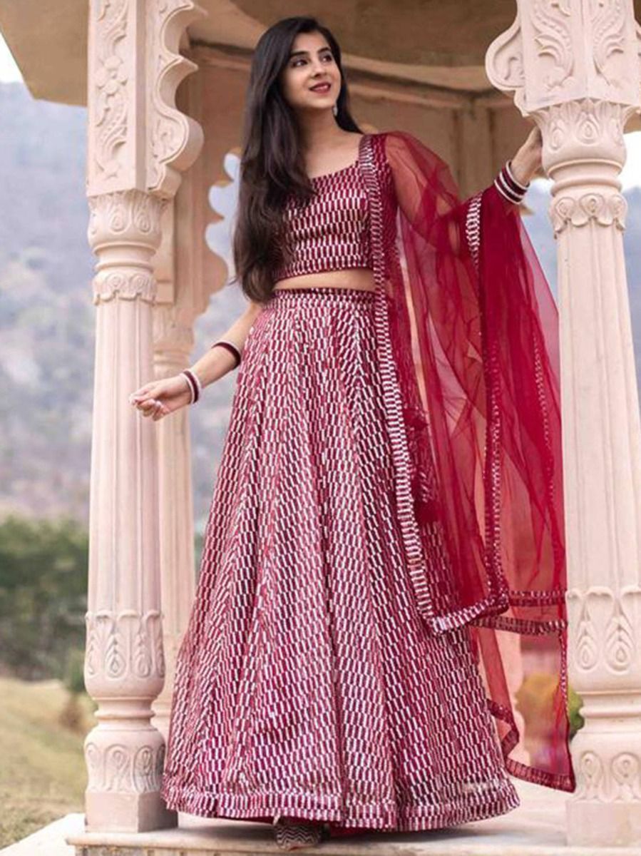 Buy Pink Sequins Party Lehenga Choli With Dupatta Online from EthnicPlus  for ₹6299