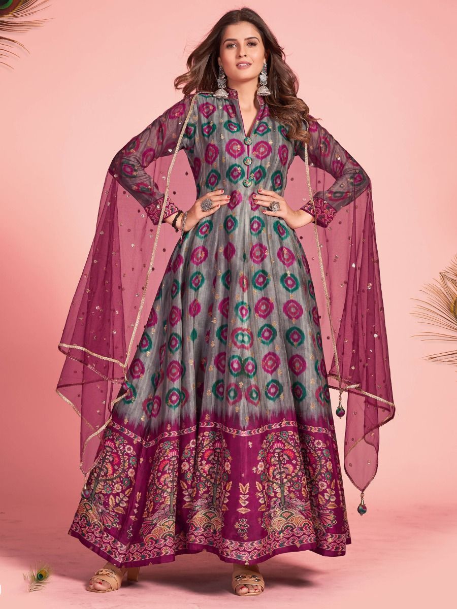 virasat kalamkari 1001-1003 series exclusive designer gown online supplier  surat